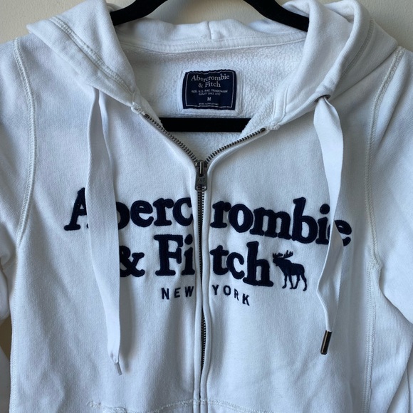 Abercrombie & Fitch white zip up hoodie - Picture 2 of 4